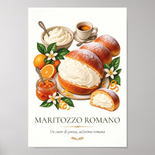 Maritozzo Romano – Klassiek Italiaans Dessert Poster