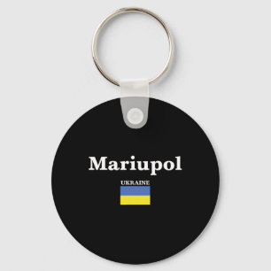 Mariupol Oekraine En De Oekraïense Vlag Van Oekrai Sleutelhanger