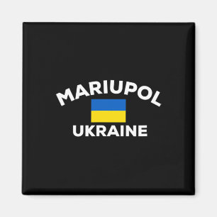 Mariupol Oekraine Oekraïense Vlag Stad Magneet