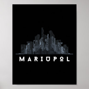 Mariupol Oekraine Vlag Oekraïense Stad Cyrillisch  Poster