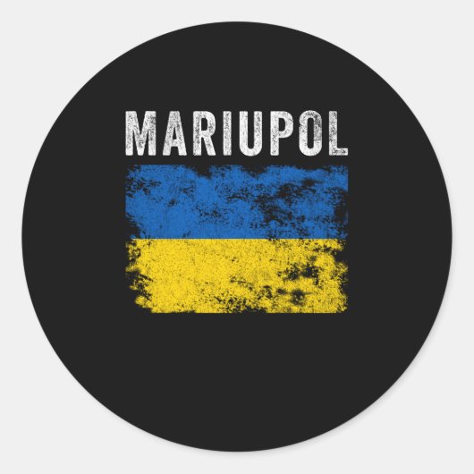 Mariupol Ukraine Oekraïens patriottisch Ronde Sticker (Voorkant)