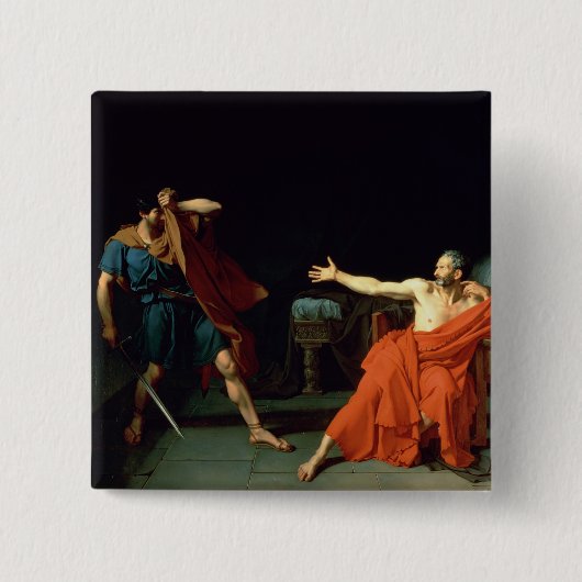 Marius te Minturnae, 1786 (olie op doek) Vierkante Button 5,1 Cm (Voorkant)