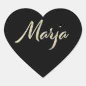 Marja white gold Handwriting Aufkleber Herz Hart Sticker (Voorkant)
