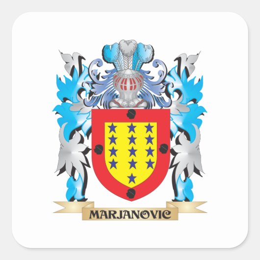 Marjanovic Wapen - Family Crest Vierkante Sticker (Voorkant)