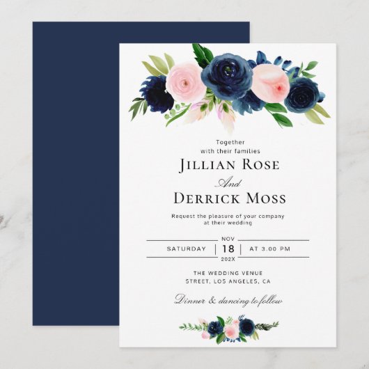 marjoen en brutale bruiloft kaart (Voorkant / Achterkant)