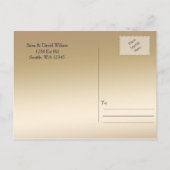 marjoen en goudbloemen waterverf bruiloft aankondigingskaart (Achterkant)