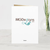 marjoen en goudbloemen waterverf bruiloft bedankkaart (Achterkant)