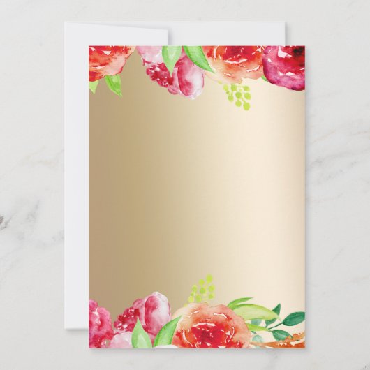 marjoen en goudbloemen waterverf bruiloft save the date (Achterkant)