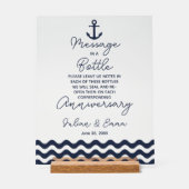 marjoor en wit trouwbericht op flessenplaat acryl bord (Voorkant)