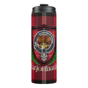 Marjoribanks Schotse Clan Tartan & Wapen Thermosbeker