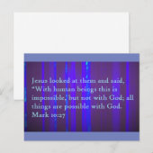 Mark 10:27 Scripture Post Card Briefkaart (Voorkant / Achterkant)