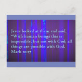 Mark 10:27 Scripture Post Card Briefkaart (Voorkant)
