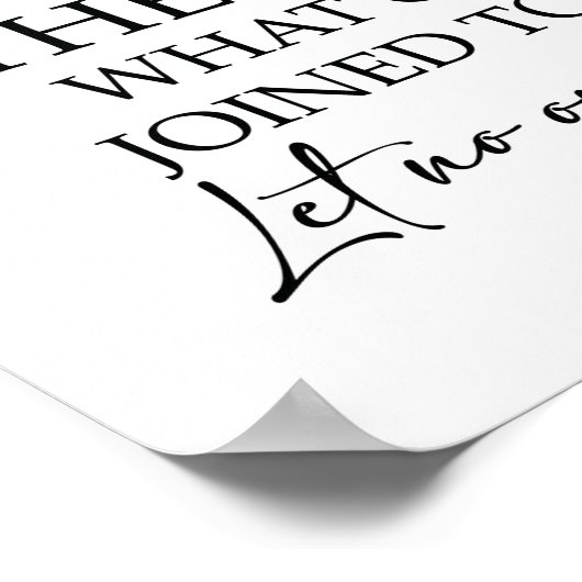 Mark 10:9 Joined togeather Poster (Hoek)