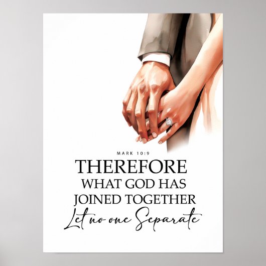 Mark 10:9 Joined togeather Poster (Voorkant)