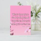 Mark 10:9 KJV Bijbel Schrift foto begroeting Kaart (Staand voorkant)