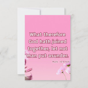 Mark 10:9 KJV Bijbel Schrift foto begroeting Kaart
