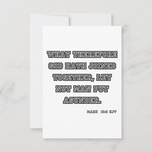 Mark 10:9 KJV Bijbel Schrift Groet Kaart (Voorkant)