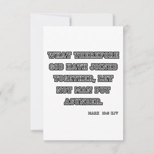 Mark 10:9 KJV Bijbel Schrift Groet Kaart
