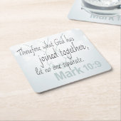 Mark 10:9 Marriage Bible Verse Kartonnen Onderzetters (Schuin)