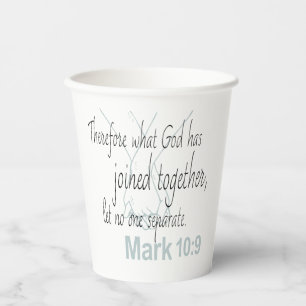 Mark 10:9 Marriage Bible Verse Papieren Bekers