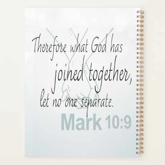 Mark 10:9 Marriage Bible Verse Planner (Achterkant)