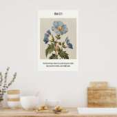 Mark 1124 Bijbeltekst Muurkunst - Blauwe Botanisch Poster (Keuken)