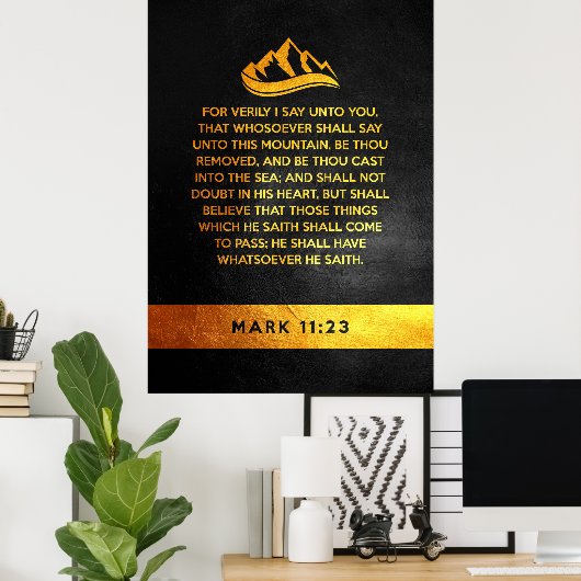 Mark 11:23 Bijbelverse Poster (Thuiskantoor)