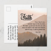 Mark 11:23 Faith Can Move Mountains Bible Briefkaart (Voorkant / Achterkant)