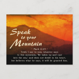 Mark 11:23 Speak met je mountainbbel Briefkaart