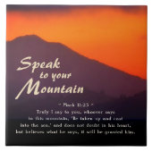 Mark 11:23 Speak met je mountainbbel Tegeltje (Voorkant)