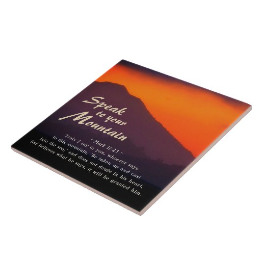 Mark 11:23 Speak met je mountainbbel Tegeltje (Zijkant)