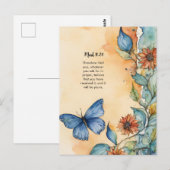 Mark 11:24 Bijbelvers Afbeelding Christelijk Briefkaart (Voorkant / Achterkant)