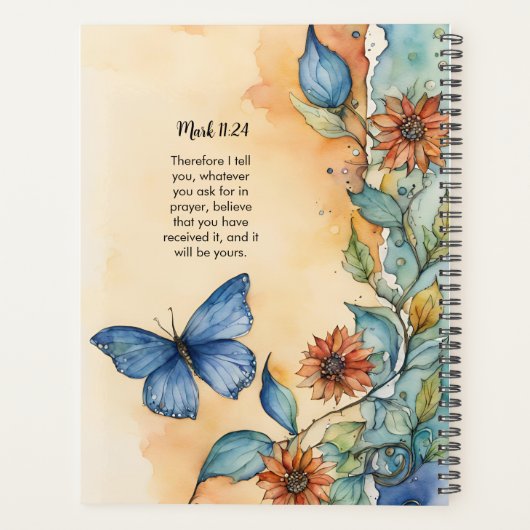 Mark 11:24, Bijbelvers ontwerp Planner (Achterkant)