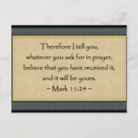 Mark 11:24: Briefkaart