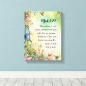 Mark 11:24 Christelijk aquarelbeeld Canvas Afdruk (Insitu (Houten vloer))