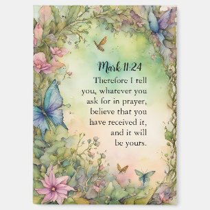 Mark 11:24 Christelijk aquarelbeeld Magneet