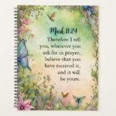 Mark 11:24 Christelijk aquarelbeeld Planner (Voorkant)