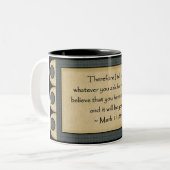 Mark 11:24: Coffee-Mok Tweekleurige Koffiemok (Voorkant links)