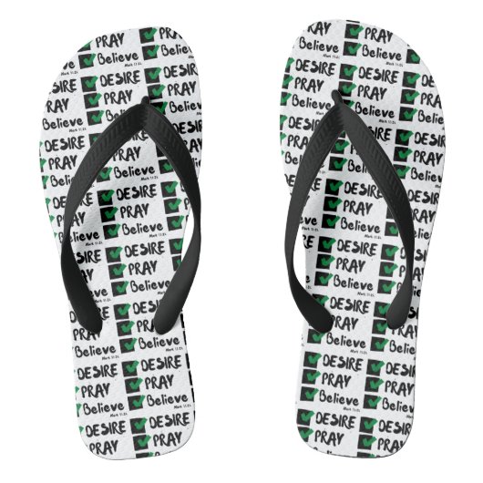 Mark 11:24 KJV Bijbel Schrift All-Over Unisex Teenslippers (Voetbed)