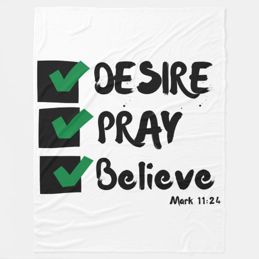 Mark 11:24 KJV Bijbel Schrift Fleece Deken (Voorkant)