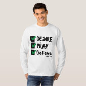 Mark 11:24 KJV Bijbel Schrift Mannen Lange Mouw T-shirt (Voorkant volledig)