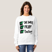 Mark 11:24 KJV Bijbel Schrift Vrouwen Trui (Voorkant volledig)