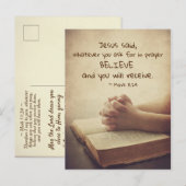 Mark 11:24 Wat je ook vraagt in gebed Believe, Briefkaart (Voorkant / Achterkant)