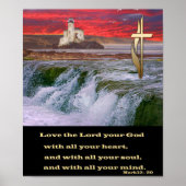 Mark 12:20 hou van de Heer jouw God posters (Voorkant)