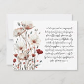 Mark 12:30-31 Engels Birmees roze klaproos Notecar Notitiekaartje (Achterkant)