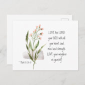 Mark 12:30-31 LIEFT VAN DE LORD VAN JE GOD Briefkaart (Voorkant / Achterkant)