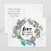 Mark 12:31 hou van je buurman als je bloemen briefkaart (Voorkant / Achterkant)