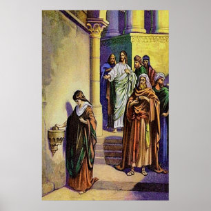 Mark 12:41-44 Een weduwe geeft alles wat ze heeft  Poster
