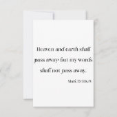 Mark 13:31 KJV Bijbel Wenskaart Scripture Kaart (Voorkant)