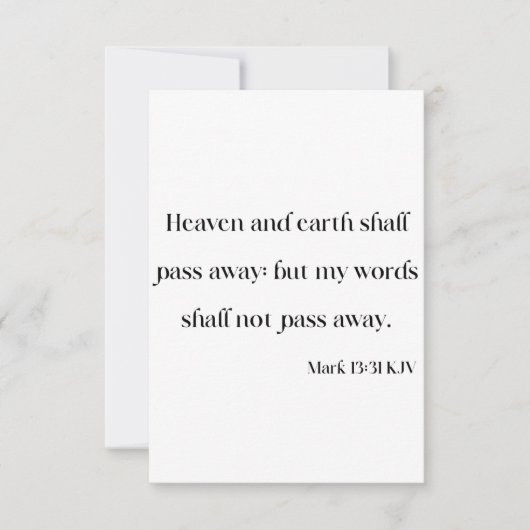 Mark 13:31 KJV Bijbel Wenskaart Scripture Kaart (Voorkant)